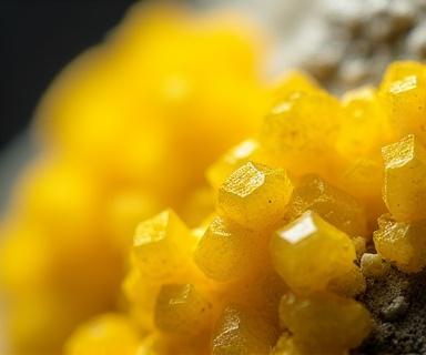 Cristalli di Zolfo Giallo dalla Sicilia